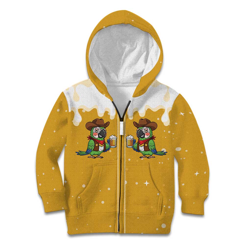 Western Yoke Kid Hoodie Drunk Parrot Cowboy Style - Wonder Print Shop