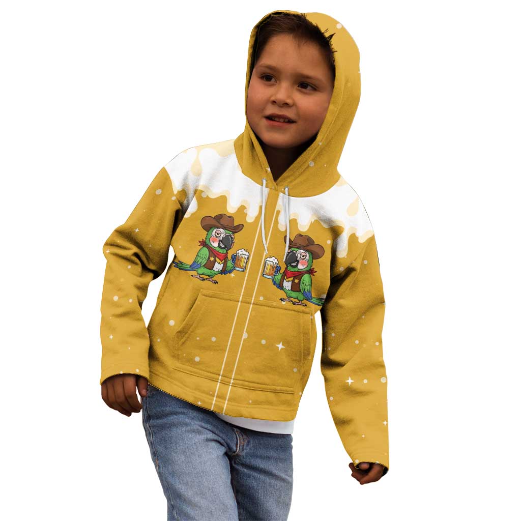 Western Yoke Kid Hoodie Drunk Parrot Cowboy Style - Wonder Print Shop