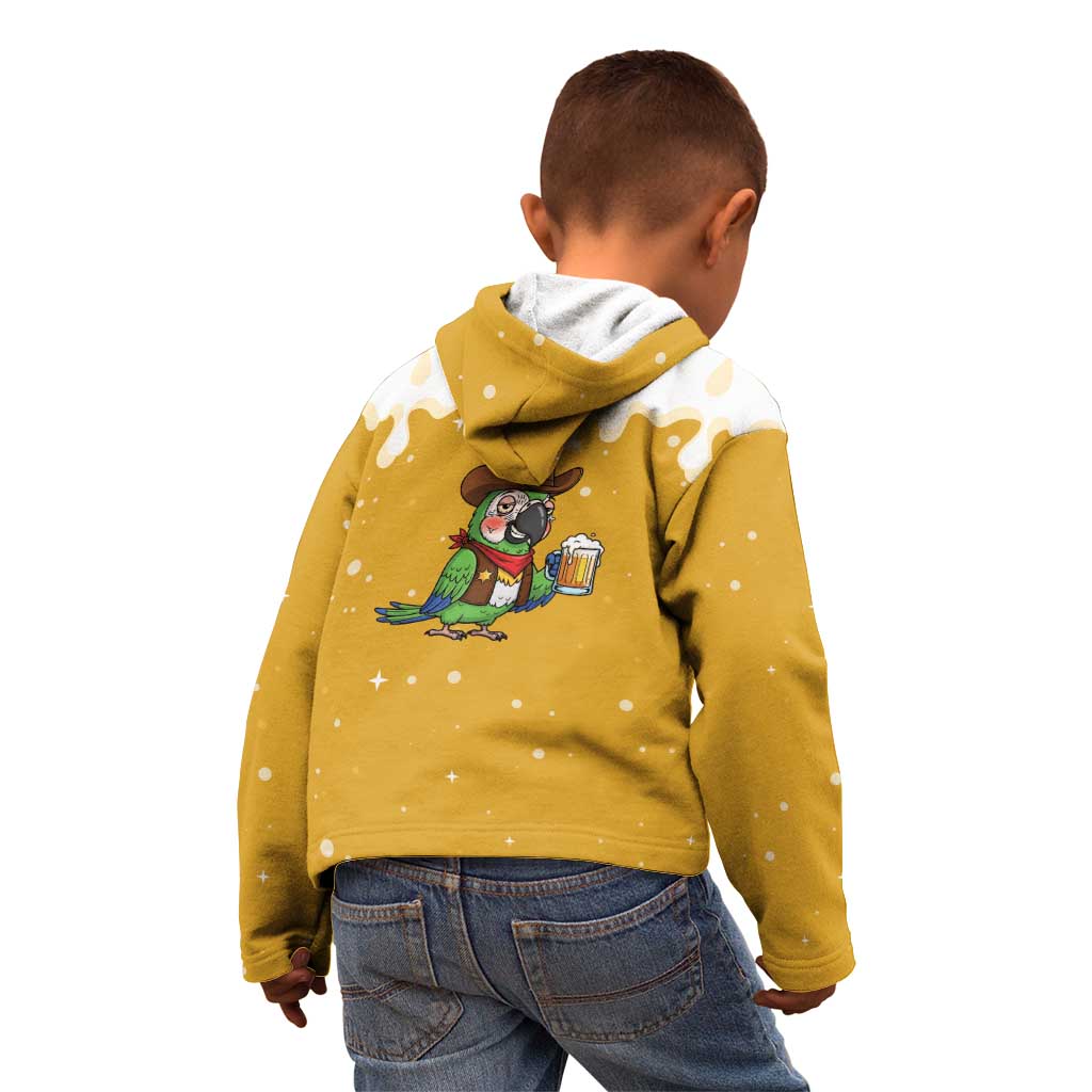 Western Yoke Kid Hoodie Drunk Parrot Cowboy Style - Wonder Print Shop