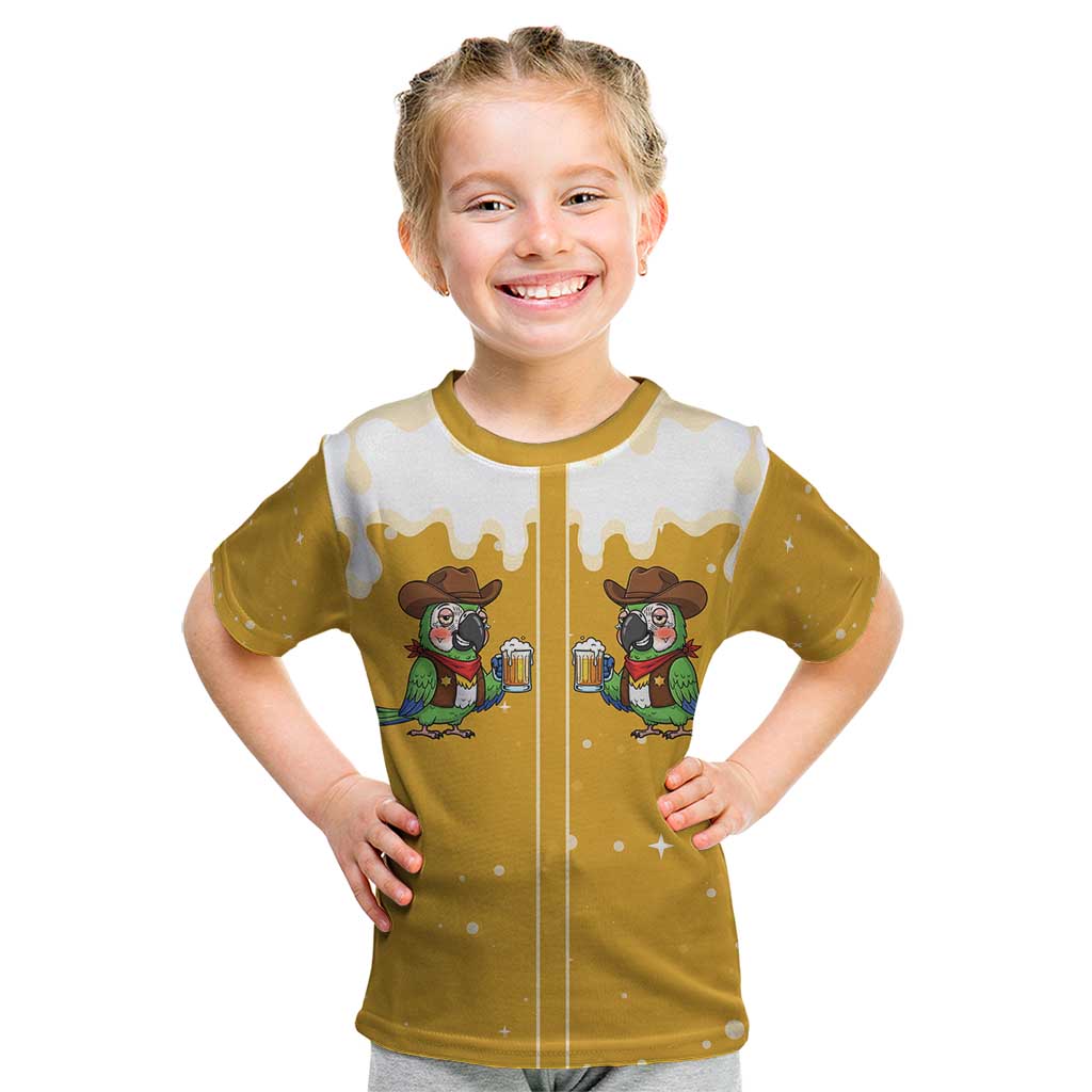 Western Yoke Kid T Shirt Drunk Parrot Cowboy Style - Wonder Print Shop