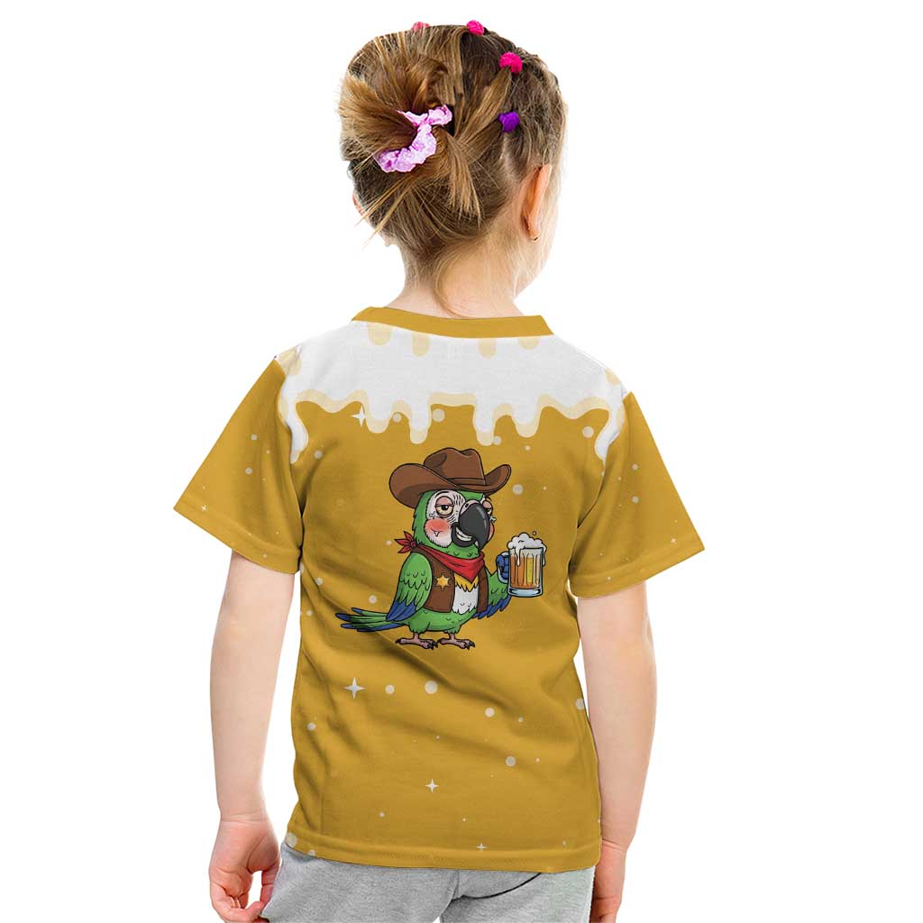 Western Yoke Kid T Shirt Drunk Parrot Cowboy Style - Wonder Print Shop