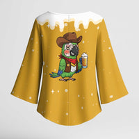 Western Yoke Kimono Sleeve Blouse Drunk Parrot Cowboy Style - Wonder Print Shop