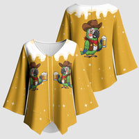 Western Yoke Kimono Sleeve Blouse Drunk Parrot Cowboy Style - Wonder Print Shop