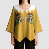 Western Yoke Kimono Sleeve Blouse Drunk Parrot Cowboy Style - Wonder Print Shop