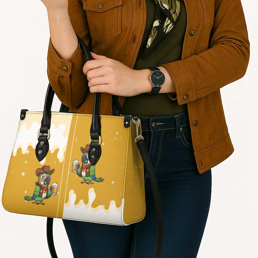 Western Yoke Leather Bag Drunk Parrot Cowboy Style - Wonder Print Shop