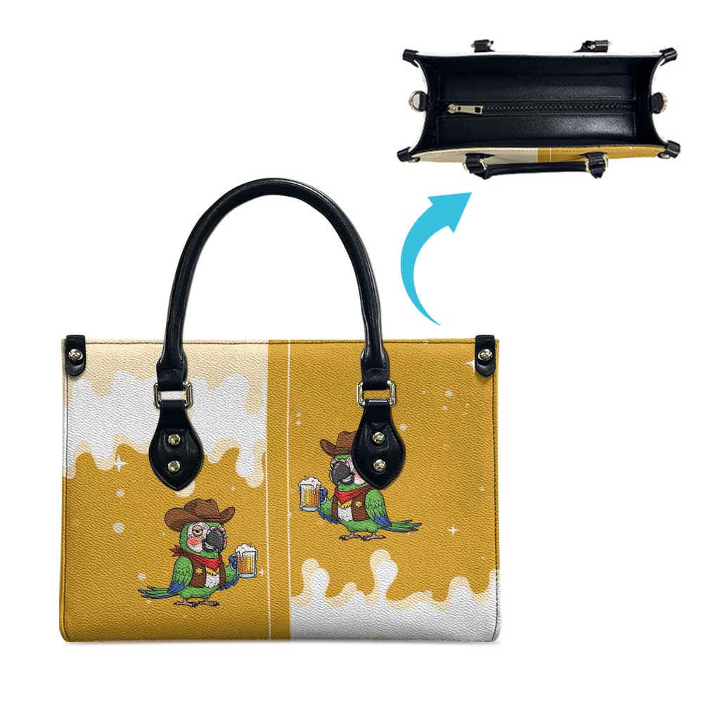 Western Yoke Leather Bag Drunk Parrot Cowboy Style - Wonder Print Shop