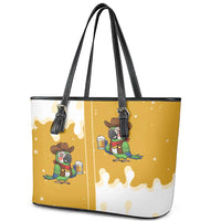 Western Yoke Leather Tote Bag Drunk Parrot Cowboy Style - Wonder Print Shop