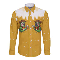 Western Yoke Long Sleeve Button Shirt Drunk Parrot Cowboy Style - Wonder Print Shop