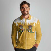 Western Yoke Long Sleeve Polo Shirt Drunk Parrot Cowboy Style - Wonder Print Shop