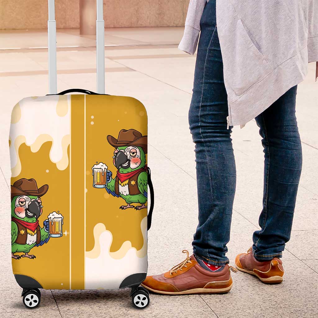 Western Yoke Luggage Cover Drunk Parrot Cowboy Style - Wonder Print Shop