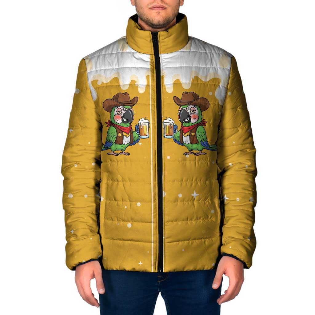 Western Yoke Padded Jacket Drunk Parrot Cowboy Style - Wonder Print Shop