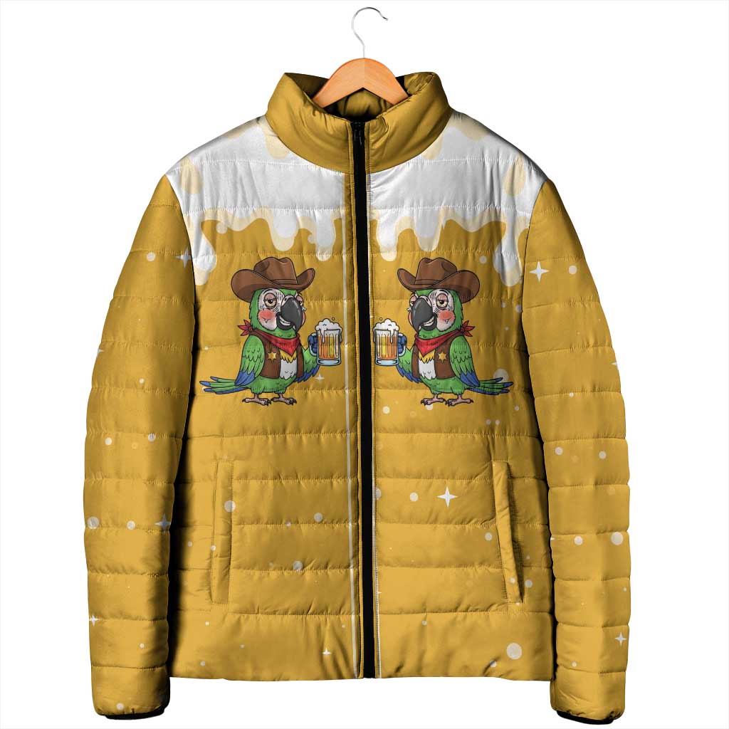 Western Yoke Padded Jacket Drunk Parrot Cowboy Style - Wonder Print Shop