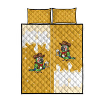 Western Yoke Quilt Bed Set Drunk Parrot Cowboy Style - Wonder Print Shop