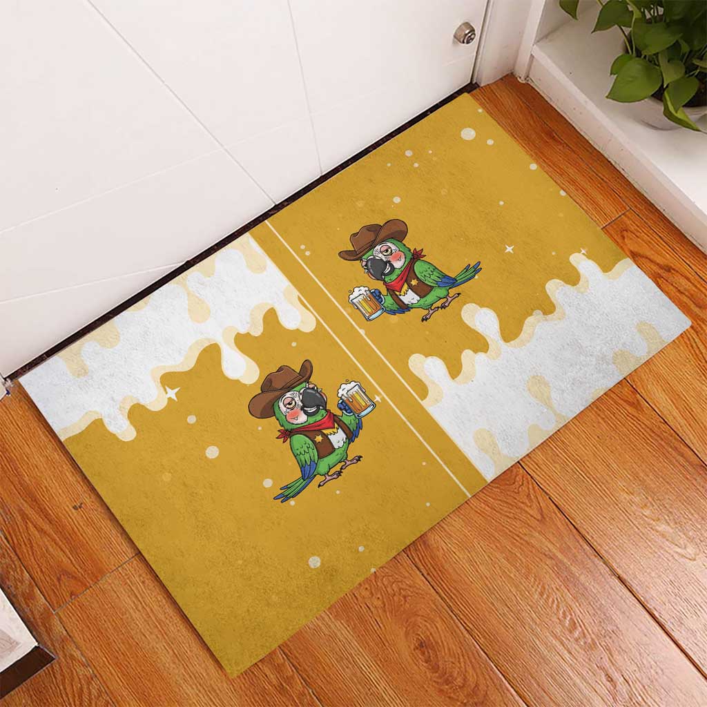 Western Yoke Rubber Doormat Drunk Parrot Cowboy Style - Wonder Print Shop