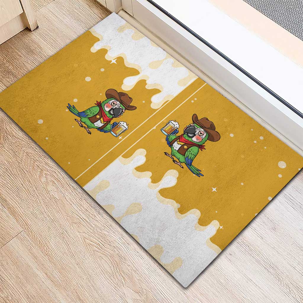 Western Yoke Rubber Doormat Drunk Parrot Cowboy Style - Wonder Print Shop