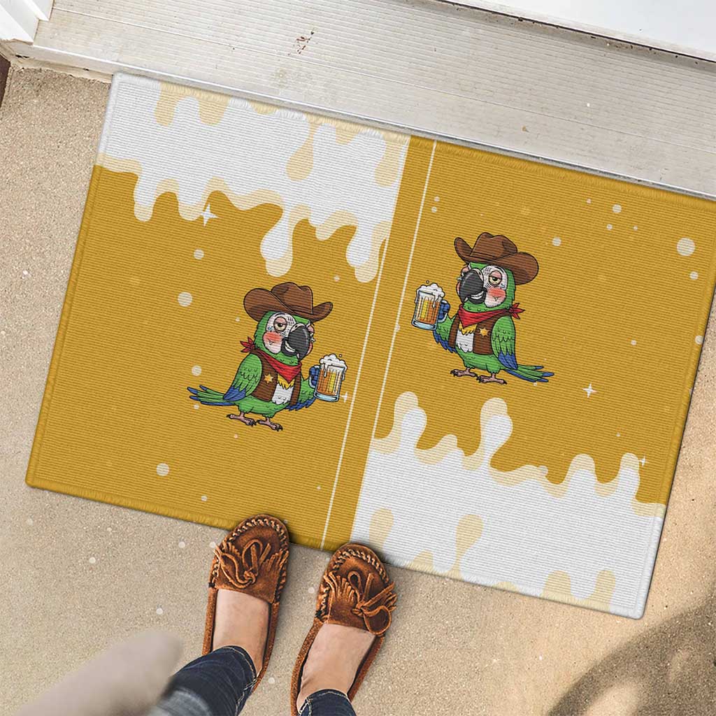 Western Yoke Rubber Doormat Drunk Parrot Cowboy Style - Wonder Print Shop