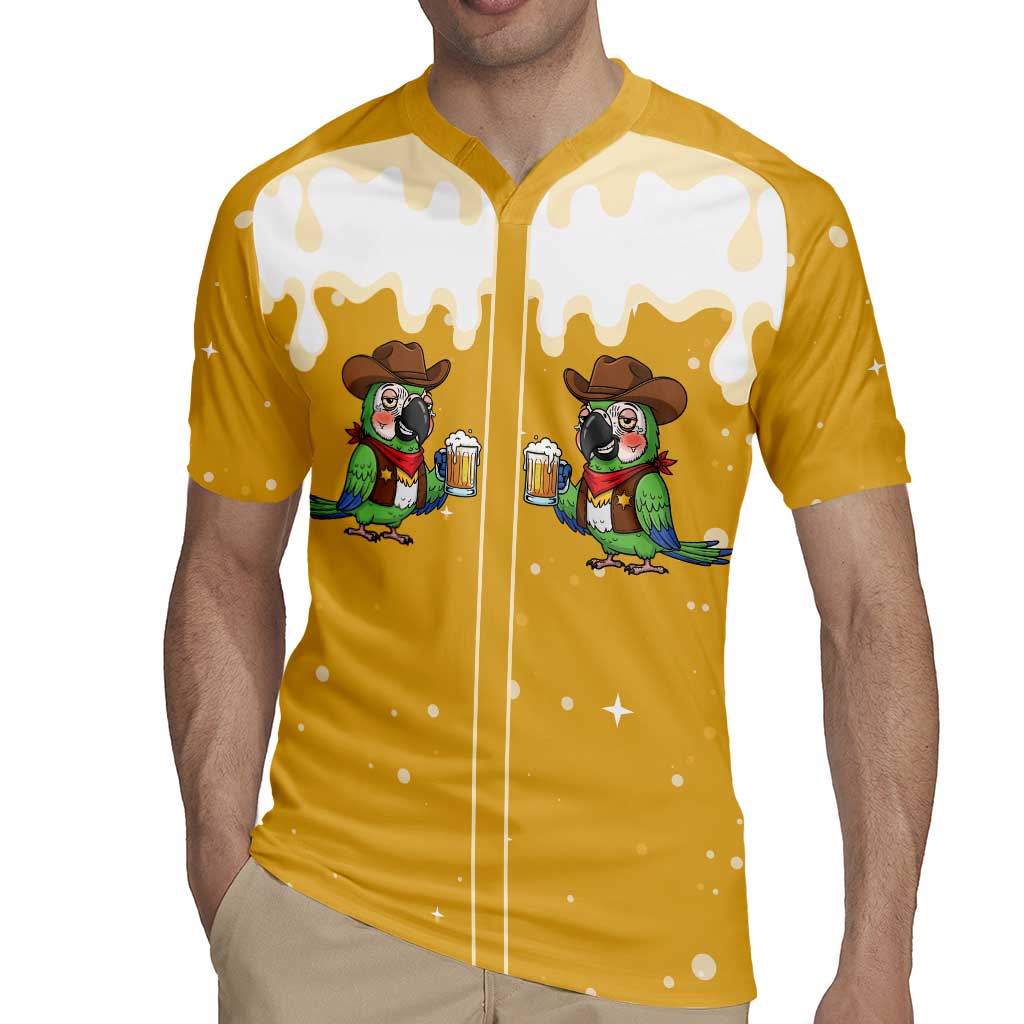 Western Yoke Rugby Jersey Drunk Parrot Cowboy Style - Wonder Print Shop