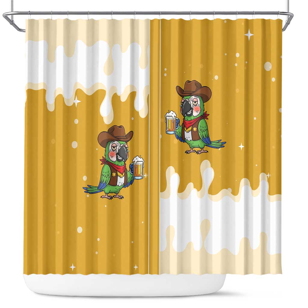 Western Yoke Shower Curtain Drunk Parrot Cowboy Style - Wonder Print Shop