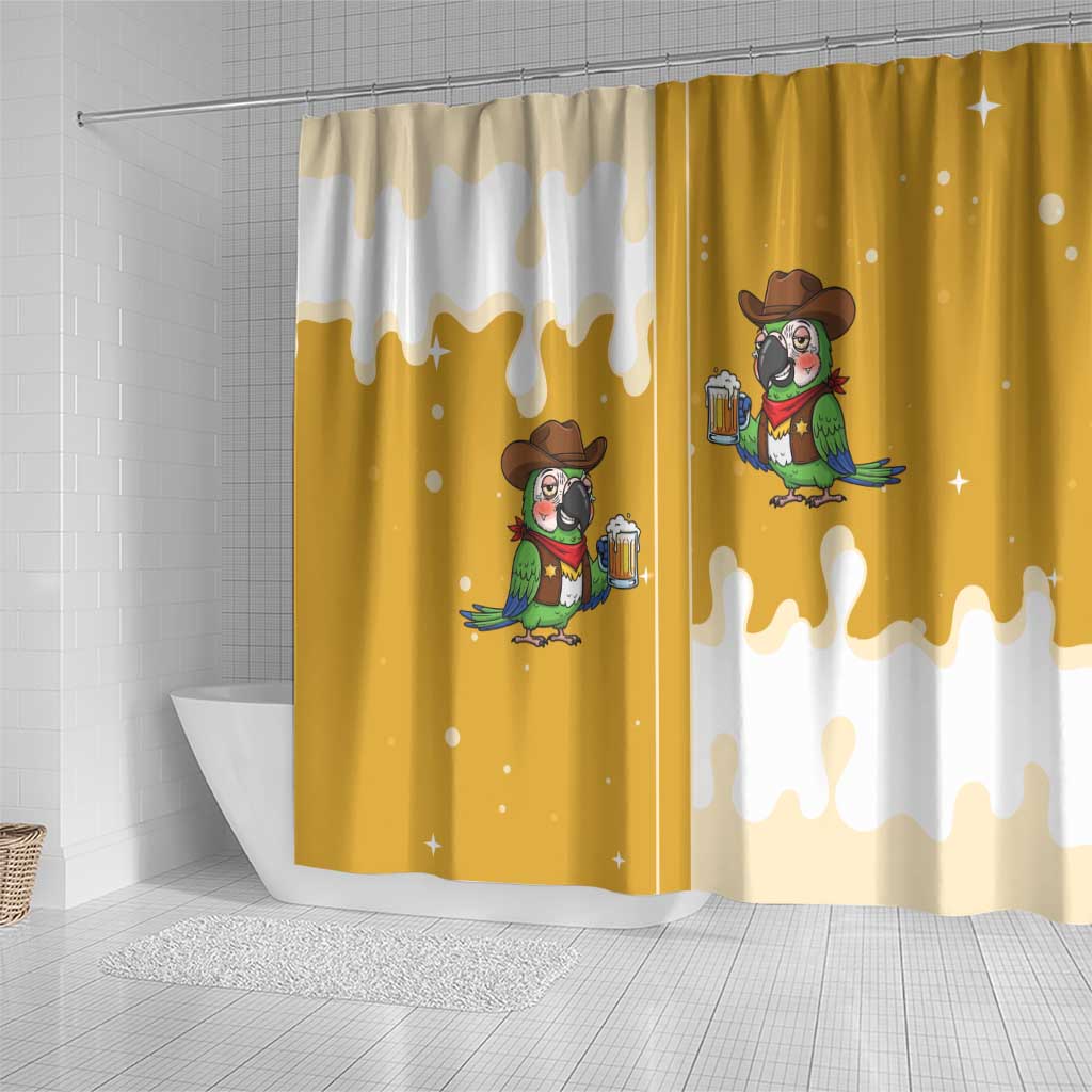 Western Yoke Shower Curtain Drunk Parrot Cowboy Style - Wonder Print Shop