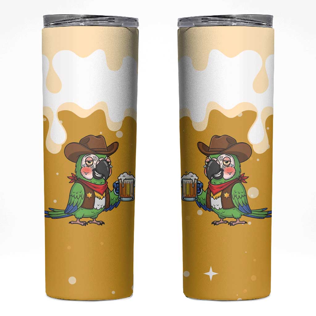 Western Yoke Skinny Tumbler Drunk Parrot Cowboy Style - Wonder Print Shop