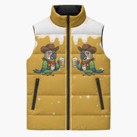 Western Yoke Sleeveless Puffer Jacket Drunk Parrot Cowboy Style - Wonder Print Shop