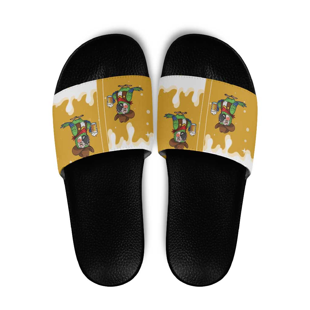 Western Yoke Slide Sandals Drunk Parrot Cowboy Style - Wonder Print Shop