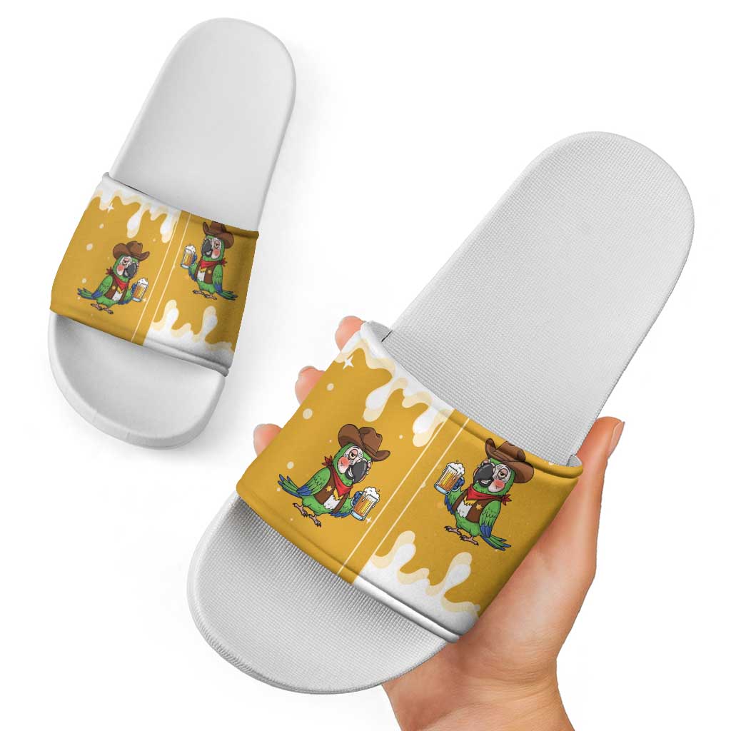 Western Yoke Slide Sandals Drunk Parrot Cowboy Style - Wonder Print Shop