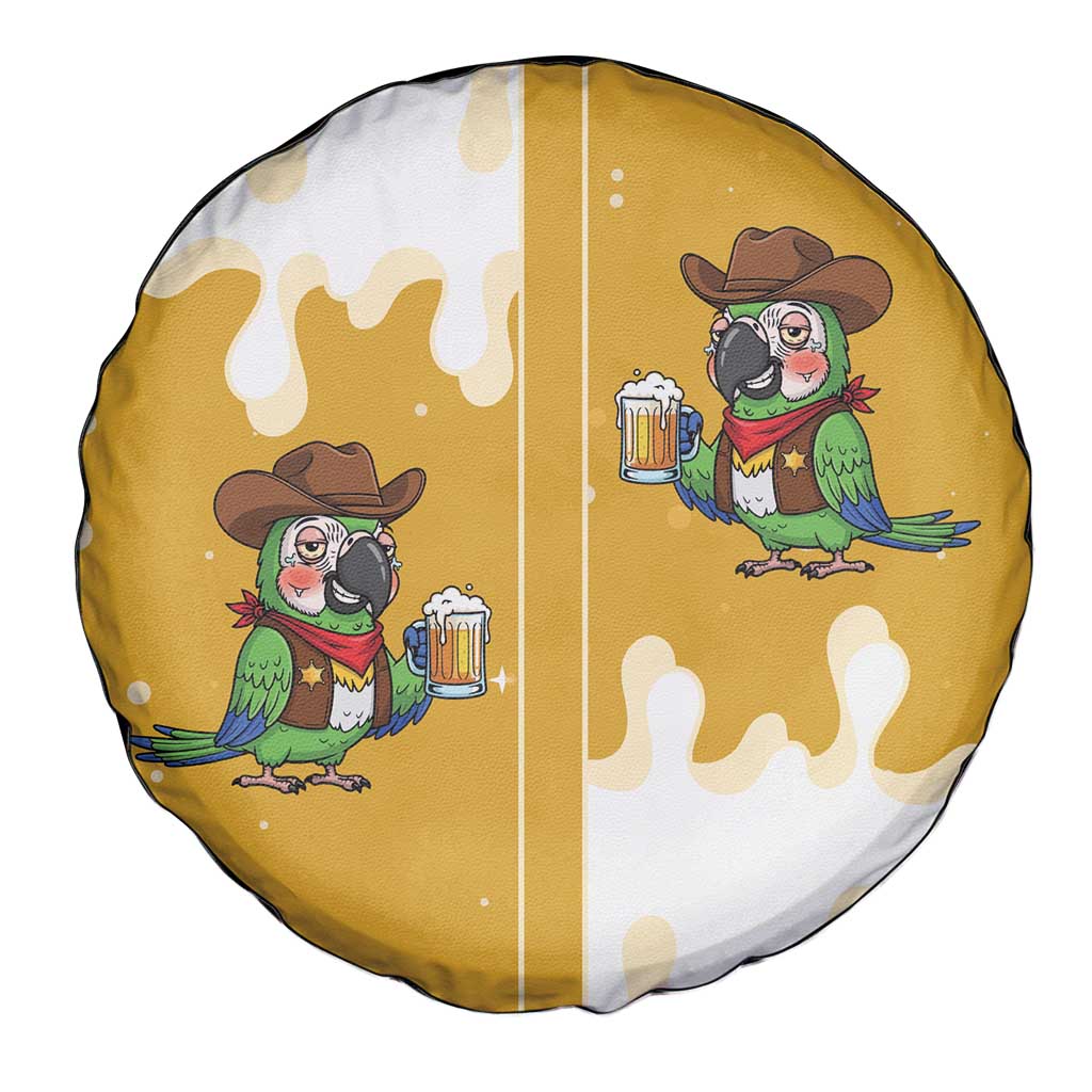 Western Yoke Spare Tire Cover Drunk Parrot Cowboy Style - Wonder Print Shop