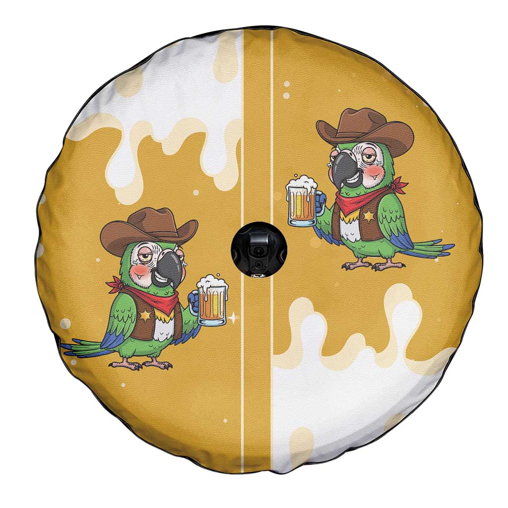 Western Yoke Spare Tire Cover Drunk Parrot Cowboy Style - Wonder Print Shop