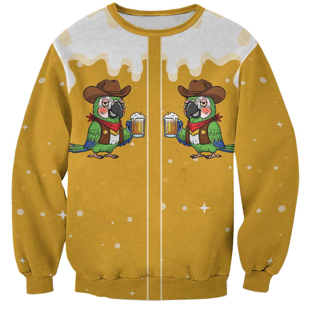 Western Yoke Sweatshirt Drunk Parrot Cowboy Style - Wonder Print Shop