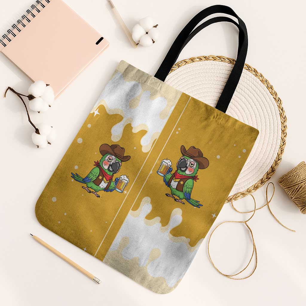 Western Yoke Tote Bag Drunk Parrot Cowboy Style - Wonder Print Shop