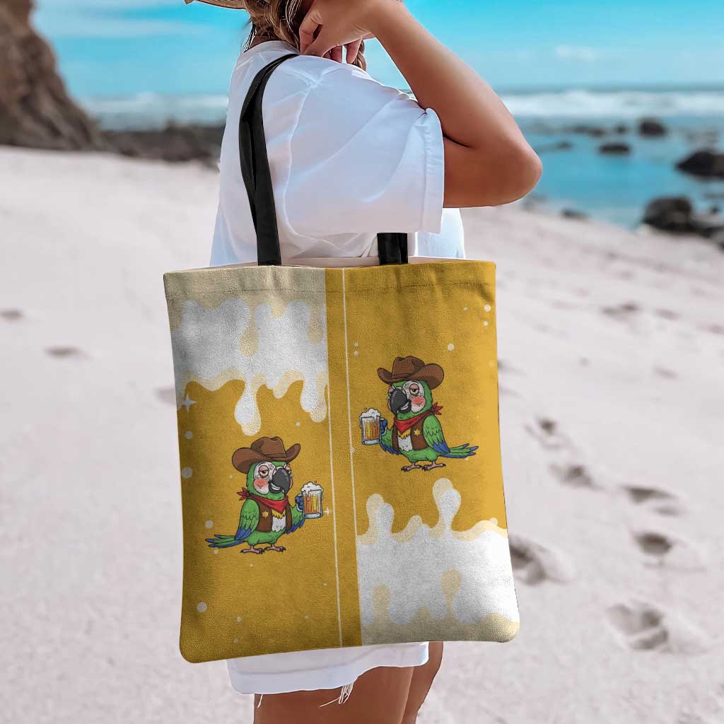 Western Yoke Tote Bag Drunk Parrot Cowboy Style - Wonder Print Shop
