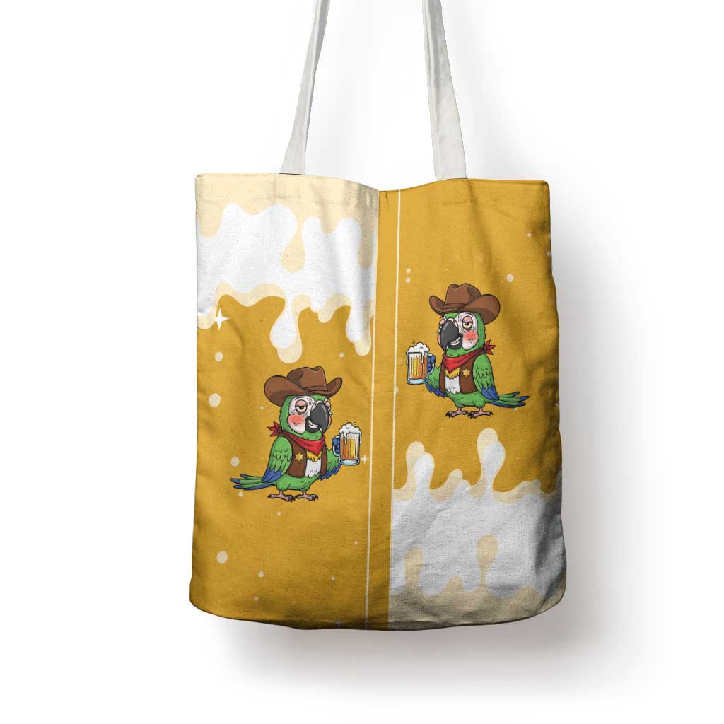 Western Yoke Tote Bag Drunk Parrot Cowboy Style - Wonder Print Shop