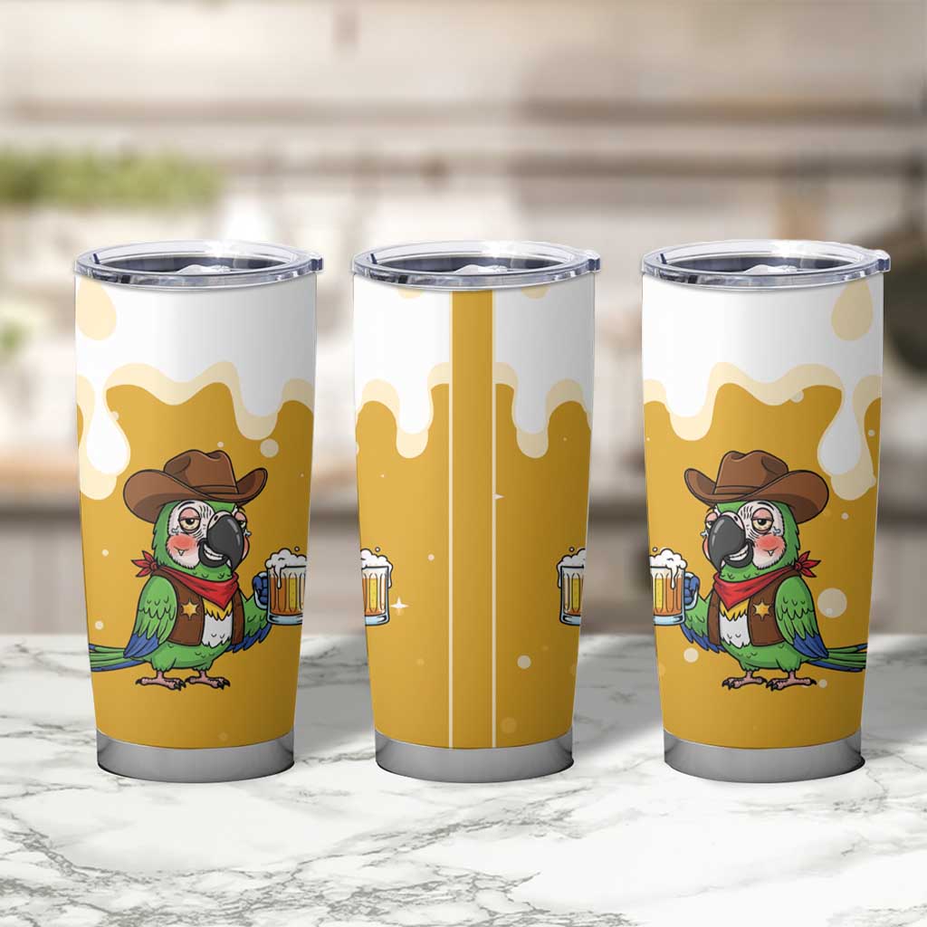 Western Yoke Tumbler Cup Drunk Parrot Cowboy Style - Wonder Print Shop