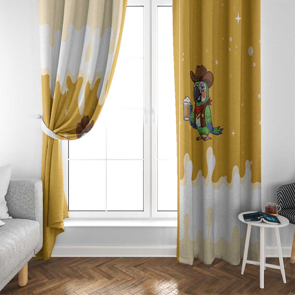 Western Yoke Window Curtain Drunk Parrot Cowboy Style - Wonder Print Shop