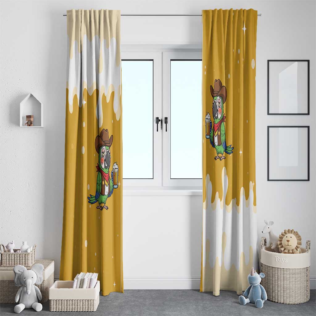 Western Yoke Window Curtain Drunk Parrot Cowboy Style - Wonder Print Shop