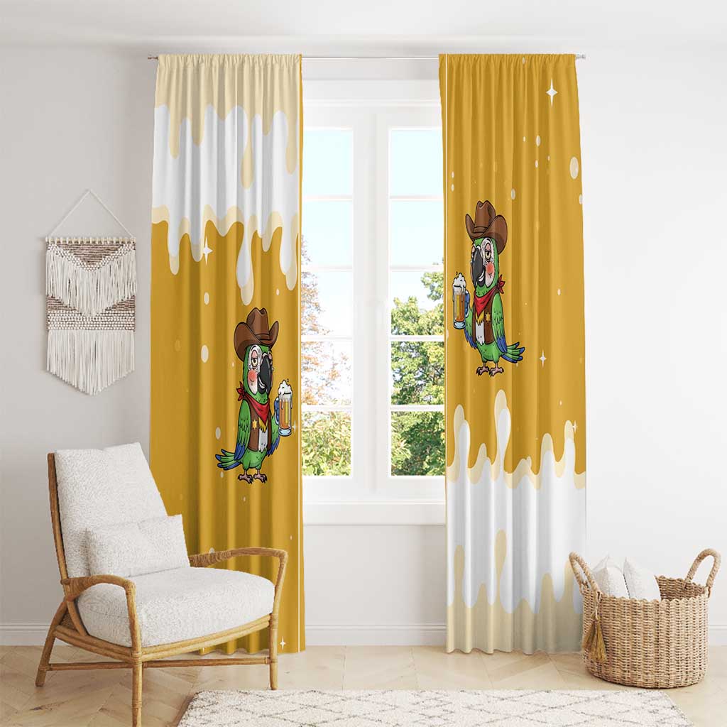 Western Yoke Window Curtain Drunk Parrot Cowboy Style - Wonder Print Shop
