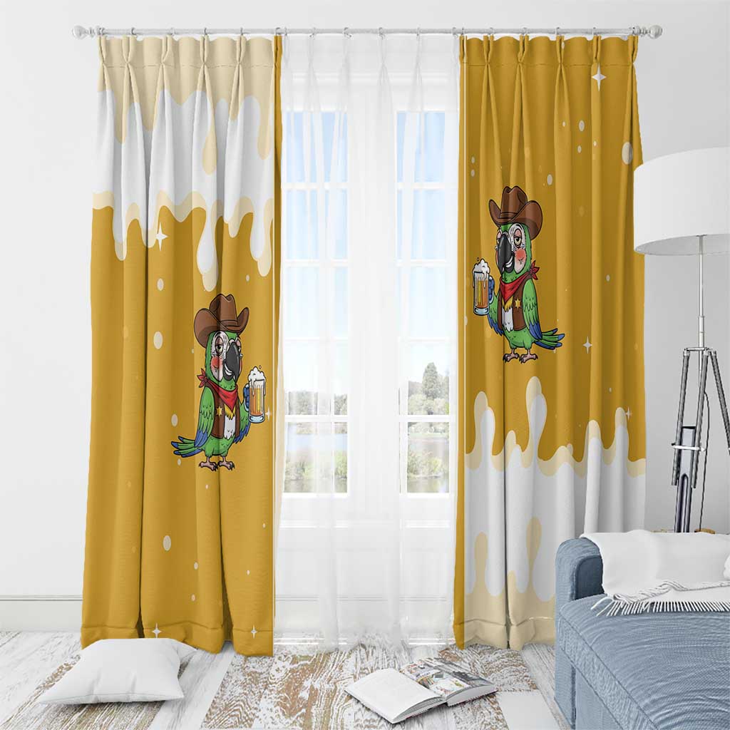 Western Yoke Window Curtain Drunk Parrot Cowboy Style - Wonder Print Shop