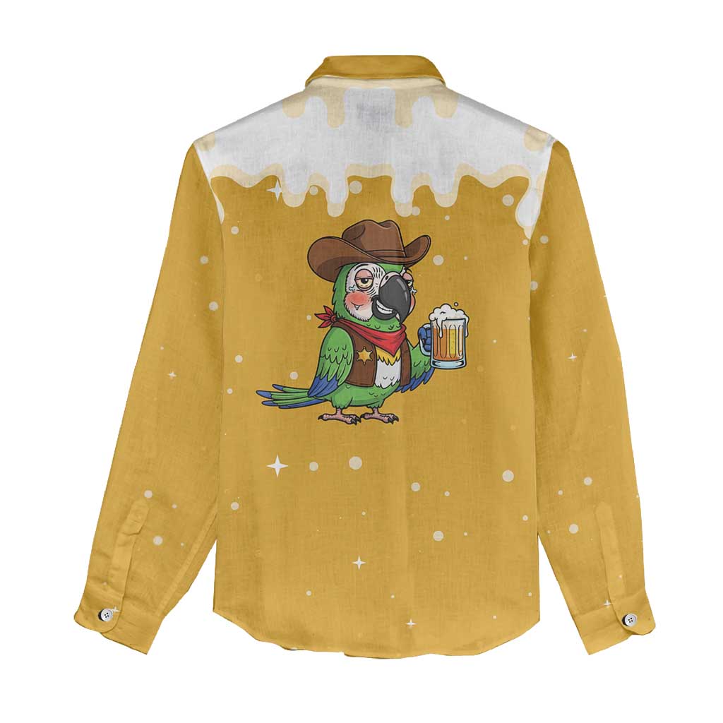 Western Yoke Women Casual Shirt Drunk Parrot Cowboy Style - Wonder Print Shop