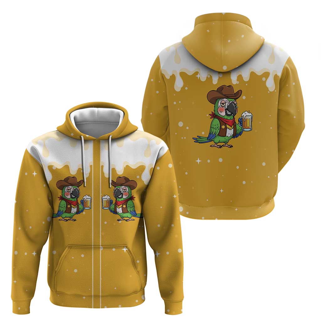 Western Yoke Zip Hoodie Drunk Parrot Cowboy Style - Wonder Print Shop