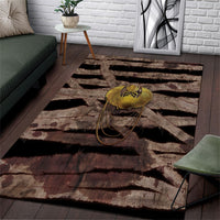 African Halloween Egypt Mummy Wrap Area Rug Golden Winged Scarab Badge