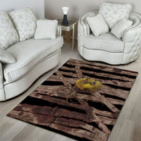African Halloween Egypt Mummy Wrap Area Rug Golden Winged Scarab Badge
