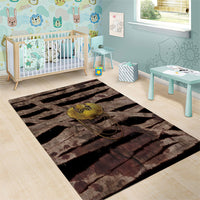 African Halloween Egypt Mummy Wrap Area Rug Golden Winged Scarab Badge