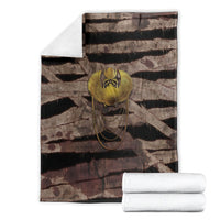 African Halloween Egypt Mummy Wrap Blanket Golden Winged Scarab Badge