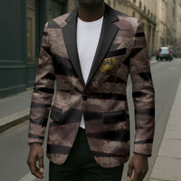 African Halloween Egypt Mummy Wrap Blazer Golden Winged Scarab Badge