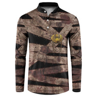 African Halloween Egypt Mummy Wrap Button Sweatshirt Golden Winged Scarab Badge