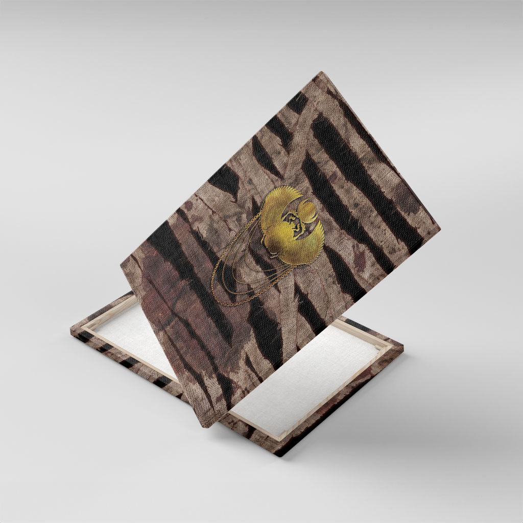 African Halloween Egypt Mummy Wrap Canvas Wall Art Golden Winged Scarab Badge