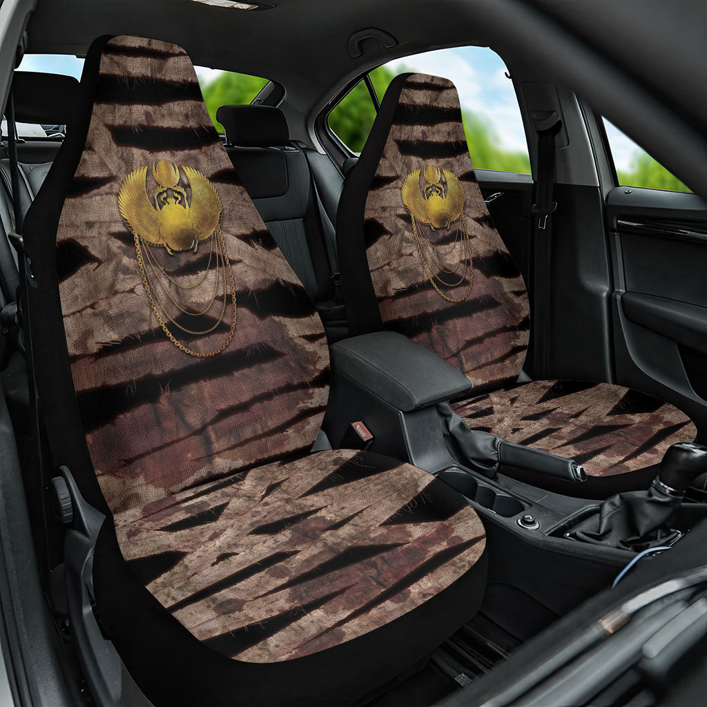 African Halloween Egypt Mummy Wrap Car Seat Cover Golden Winged Scarab Badge