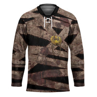 African Halloween Egypt Mummy Wrap Hockey Jersey Golden Winged Scarab Badge