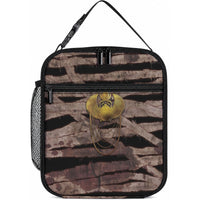 African Halloween Egypt Mummy Wrap Lunch Bag Golden Winged Scarab Badge